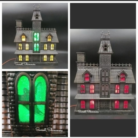 Animated Haunted House Mansion Color Changing LED Lights Sound Halloween Ghosts - Picture 7 of 12